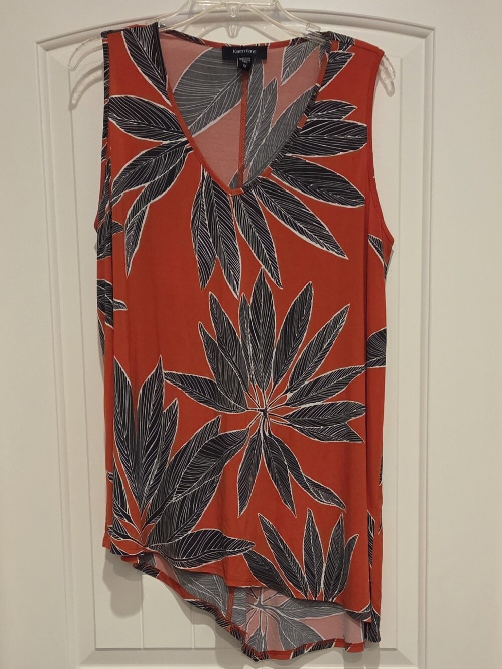 Gorgeous KAREN KANE Asymetrical High-Low Sleeveless Tunic Shirt Top, 1X